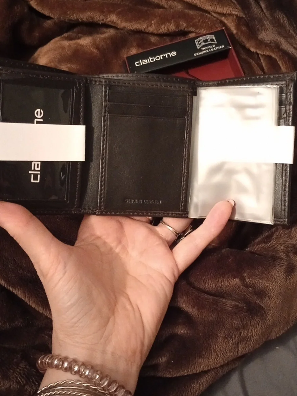 Claiborne Brown Leather Money Clip Wallet